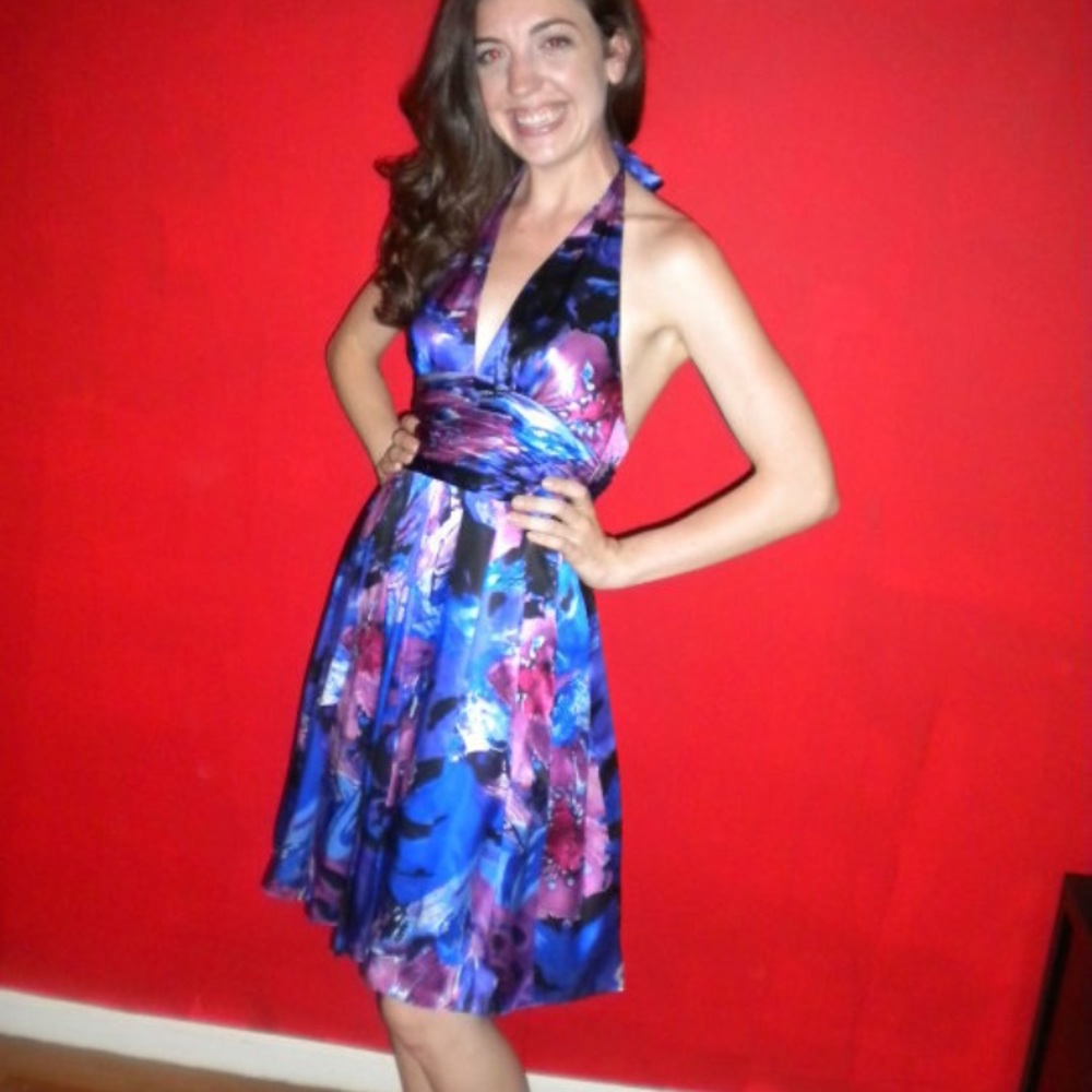 Adrianna Papell Halter Fit & Flare dress